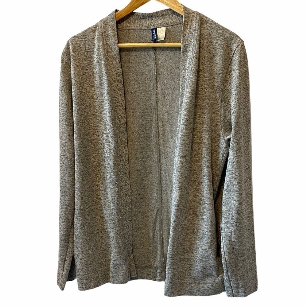 H&M DIVIDED Salt&Pepper Open Tight Knit Cardigan M